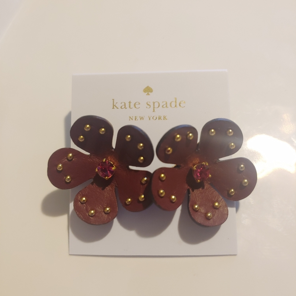 Kate Spade Studded Leather Flower Earring